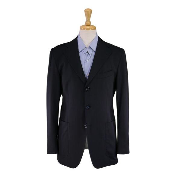 Reporter Quick Jacket Black Patch Pocket Super 110s Wool Unstructured Blazer 40R